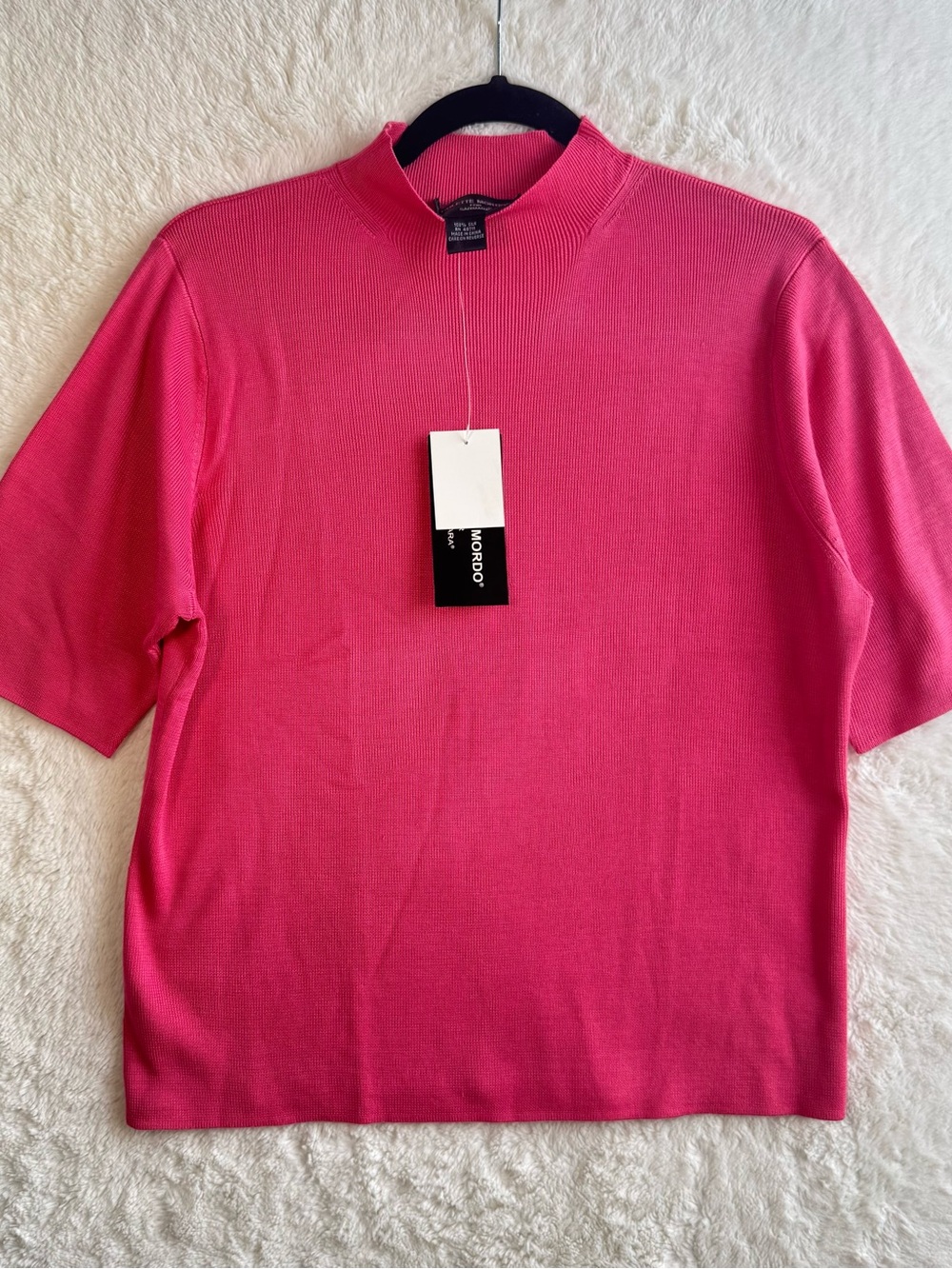 Colette Mordo For Sadimara Silk Shirt Women’s XL Strawberry Pink Ribbed NEW